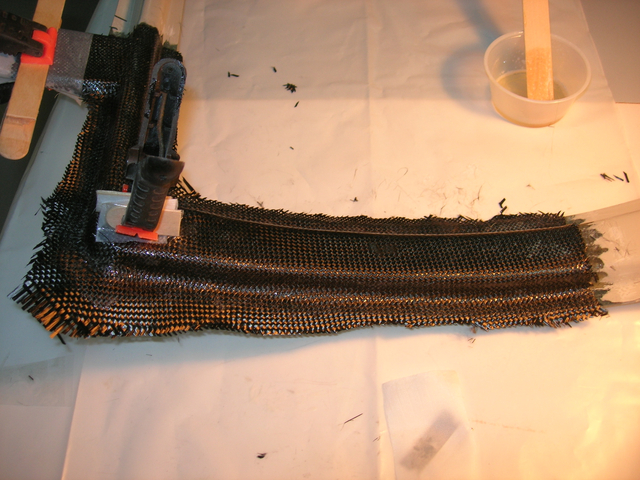 Laid up 1 BID of carbon fiber