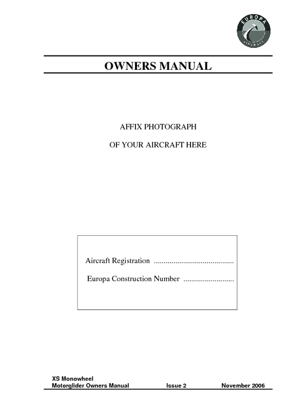 Motorglider Owners Manual.