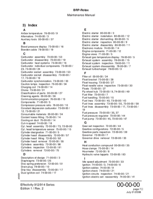 HEAVY MAINTENANCE REVISION PAGES  ROTAX 914