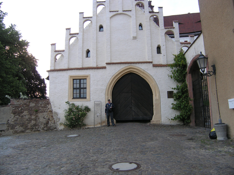 Bob outside Colditz castle