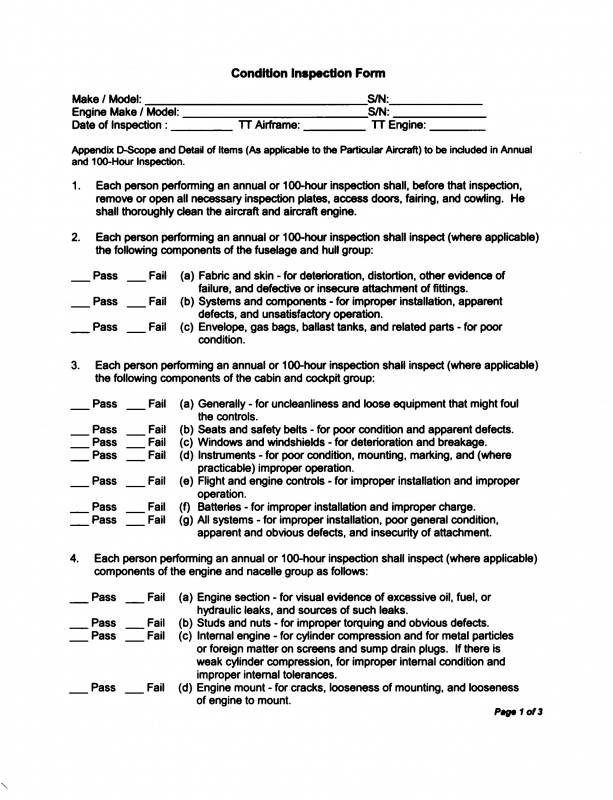 Condition Inspection P1 T