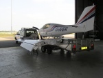 Trailer at Lydd for first flight
